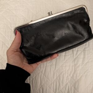 HOBO Chic Black Leather Wristlet